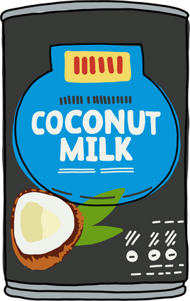 Coconut milk in can