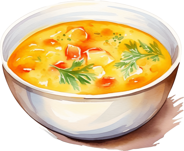 watercolor soup ,Hand painted vector illustration