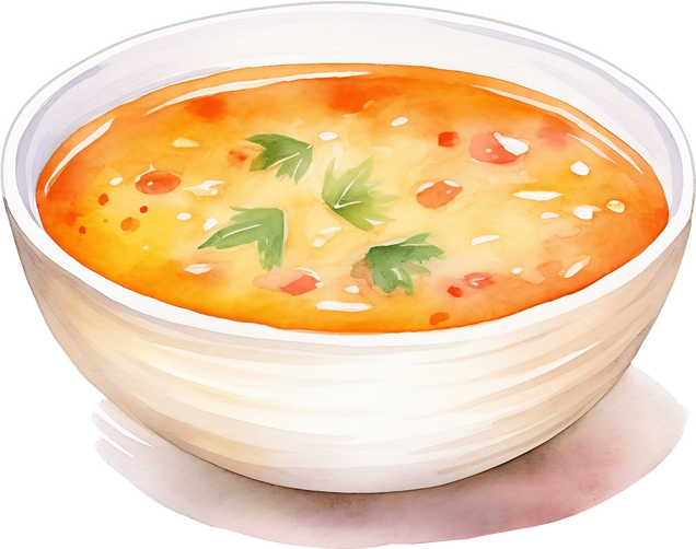 watercolor soup ,Hand painted vector illustration