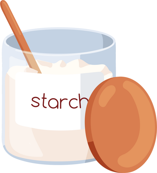 Corn Starch in Glass Jar Illustration